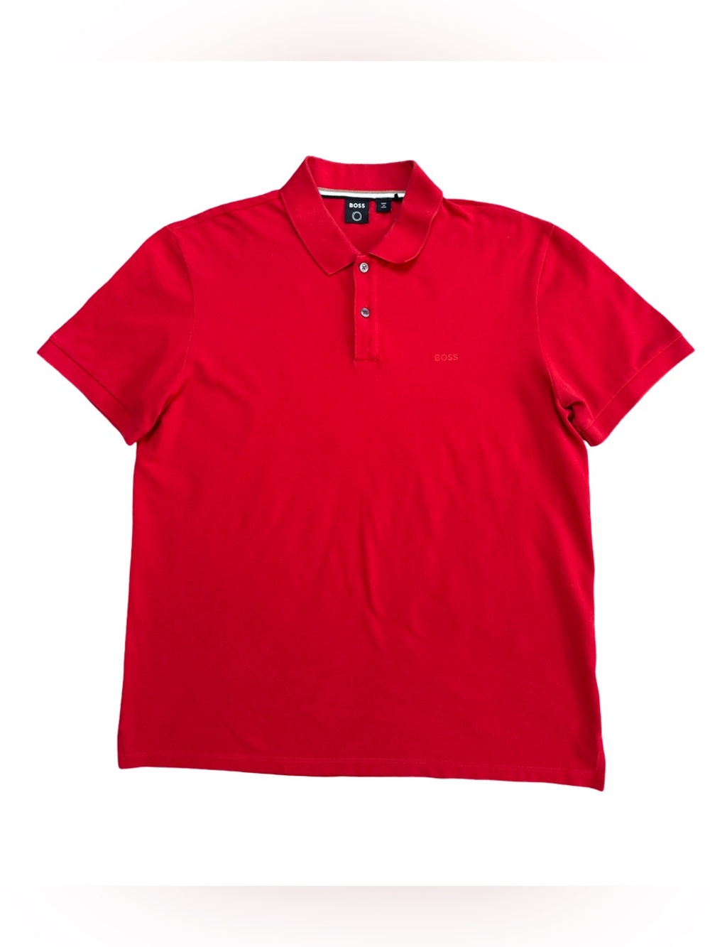 BOSS Hugo Boss Mens XL Red Short Sleeve Cotton Pique Polo Shirt